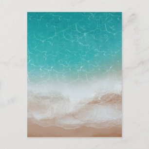 Sea and Beach from Above Cool Abstract Art Postcard
