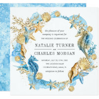 Sea and Beach Summer Wedding Invitation