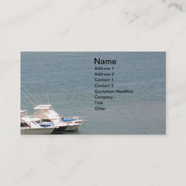 Sea and Boats Business Card (Front)
