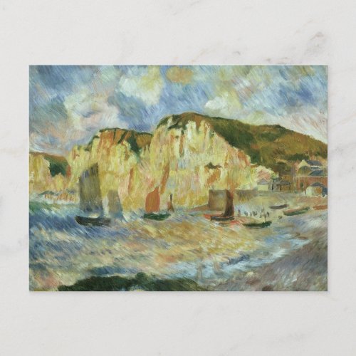 Sea and Cliffs by Pierre Renoir Vintage Fine Art Postcard