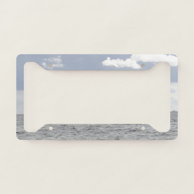 Sea and pretty clouds license plate frame (Front)