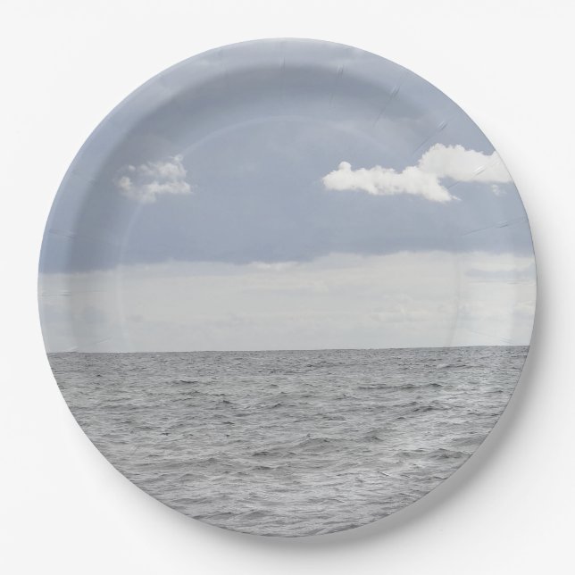 Sea and pretty clouds paper plates (Front)