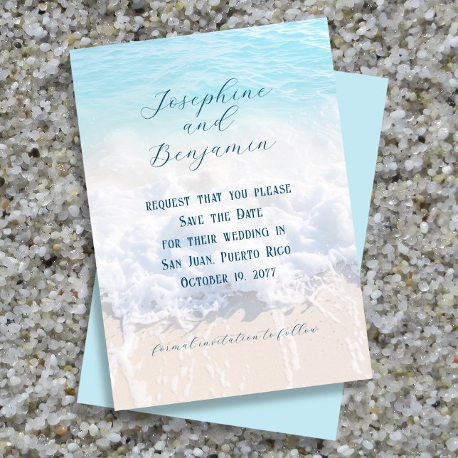 Sea and Sand Background Wedding Save The Date (Creator Uploaded)