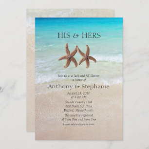 Sea and Sand Couple's Wedding Shower Invitation