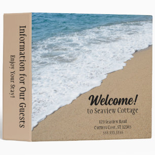Sea and Sand Diagonal Vacation Rental 3 Ring Binder