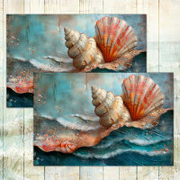SEA AND SHELLS DECOUPAGE TISSUE PAPER