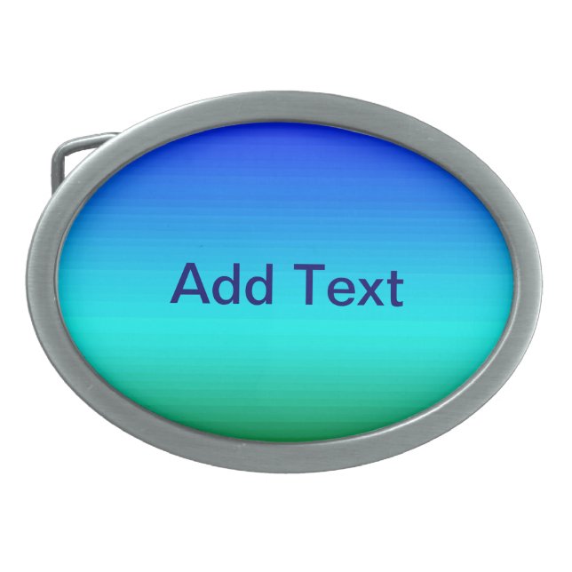 Sea and Sky Blue and Green Gradient Belt Buckle (Front)