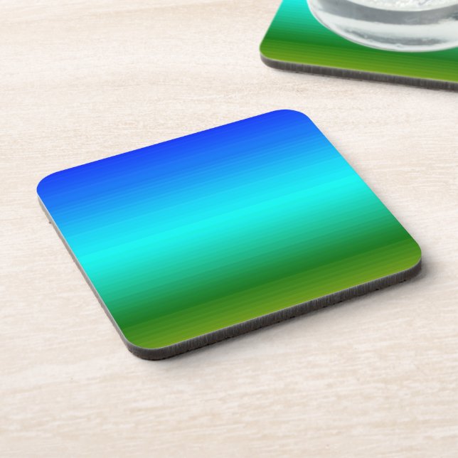 Sea and Sky Blue and Green Gradient Beverage Coaster (Left Side)