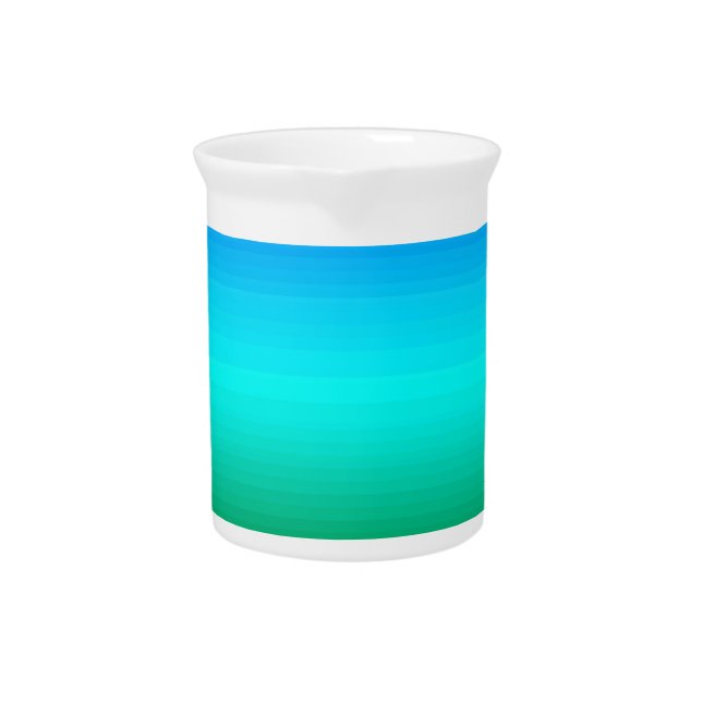 Sea and Sky Blue and Green Gradient Beverage Pitcher (Front)