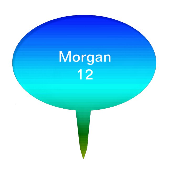 Sea and Sky Blue and Green Gradient Cake Topper (Front)