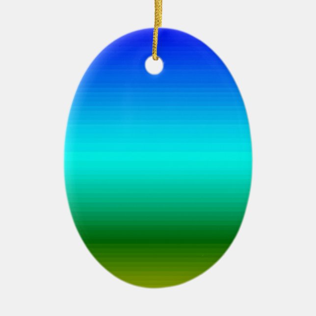 Sea and Sky Blue and Green Gradient Ceramic Ornament (Front)