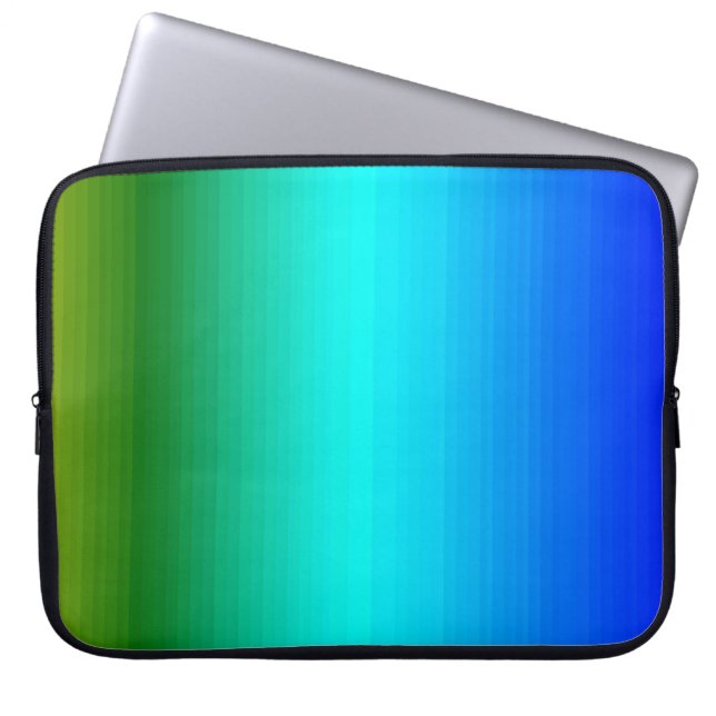 Sea and Sky Blue and Green Gradient Laptop Sleeve (Front)