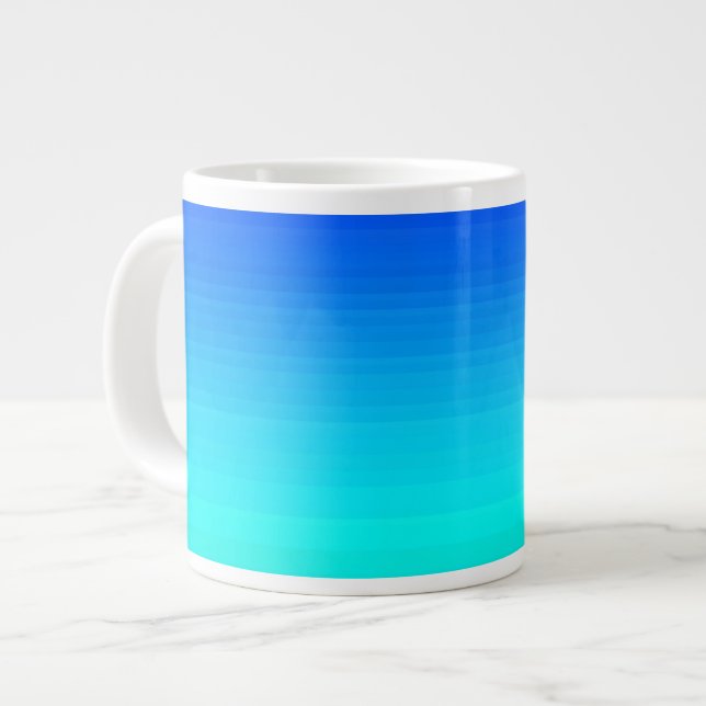 Sea and Sky Blue and Green Gradient Large Coffee Mug (Front Left)