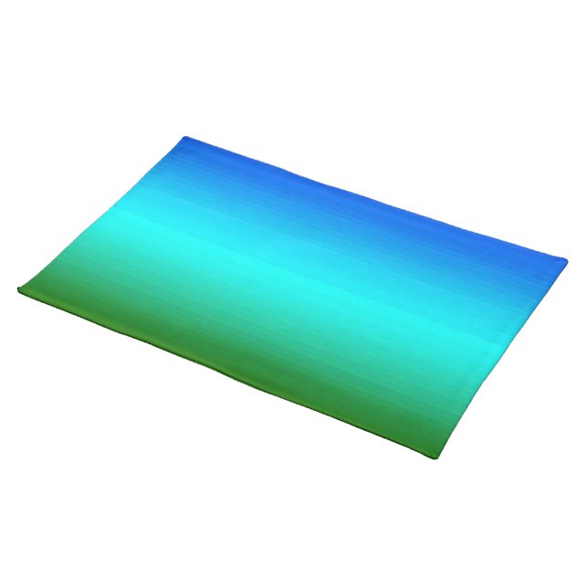 Sea and Sky Blue and Green Gradient Placemat (On Table)