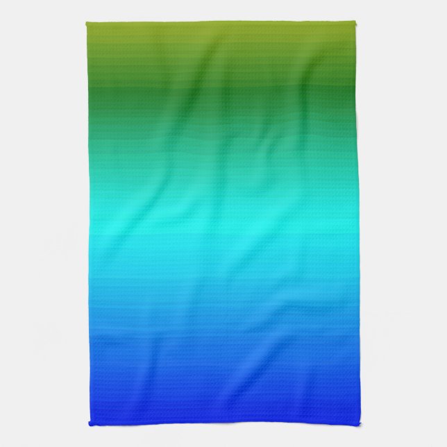 Sea and Sky Blue and Green Gradient Towel (Vertical)