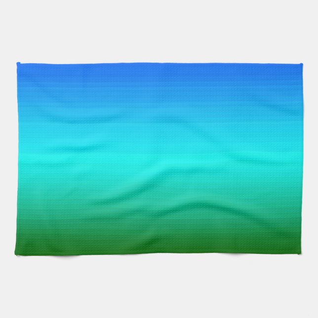 Sea and Sky Blue and Green Gradient Towel (Horizontal)
