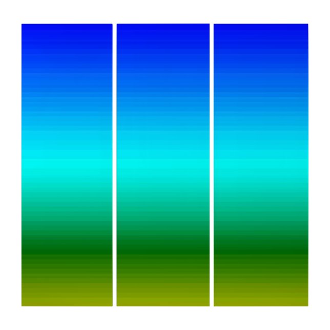 Sea and Sky Blue and Green Gradient Triptych (Front)