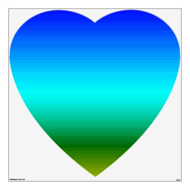 Sea and Sky Blue and Green Gradient Wall Decal (Front)