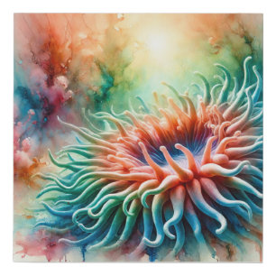 Sea anemone 210724AREF133 - Watercolor Faux Canvas Print