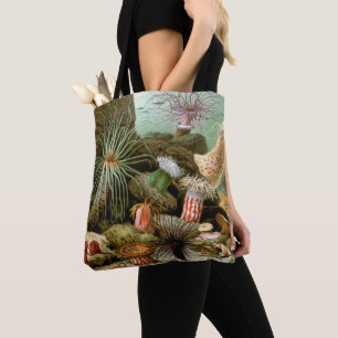 Sea Anemones Marine Life, Vintage Ocean Animals Tote Bag