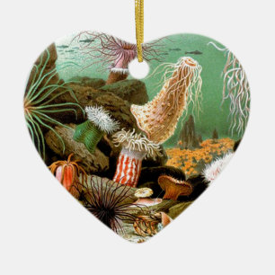 Sea anemones underwater scene ceramic ornament