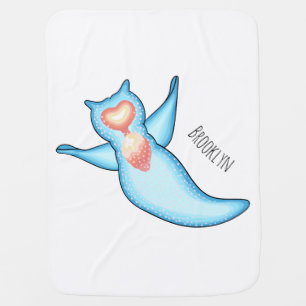 Sea angel cartoon illustration baby blanket