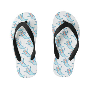 Sea angel cartoon illustration kid's flip flops