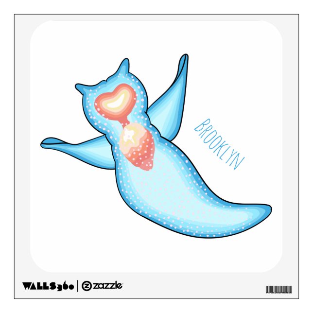 Sea angel cartoon illustration  wall decal (Front)