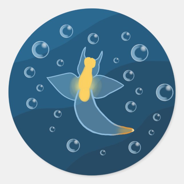 Sea Angel Sea Slug Classic Round Sticker (Front)