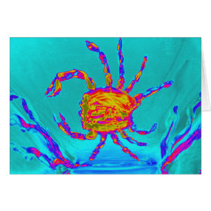 Sea Animal Art Cool Crab Cards