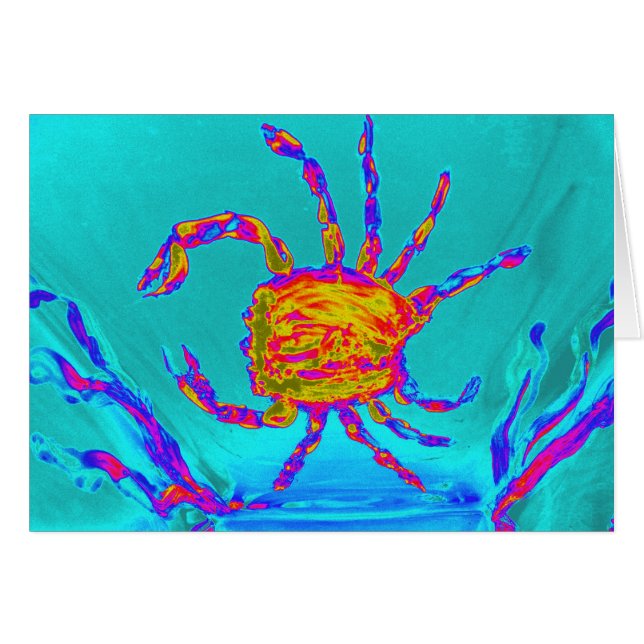 Sea Animal Art Cool Crab Cards (Front Horizontal)