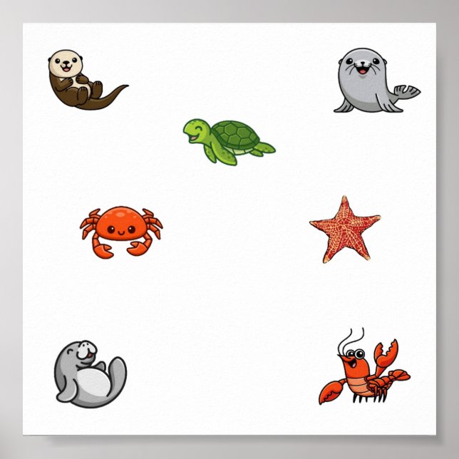 Sea animal collection poster (Front)