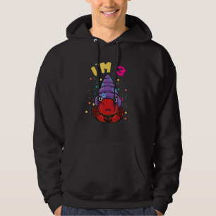 Sea Animal Im 3 Hermit Crab 3rd Birthday Hoodie