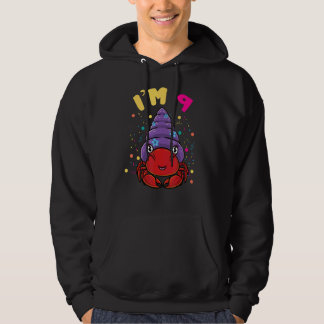 Sea Animal Im 9 Hermit Crab 9th Birthday Hoodie