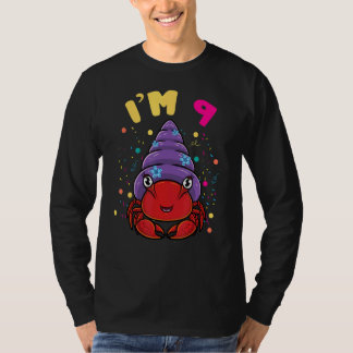 Sea Animal Im 9 Hermit Crab 9th Birthday T-Shirt