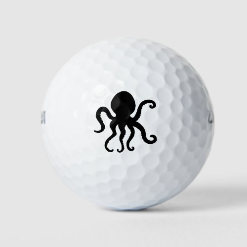 Sea Animal Octopus Silhouette Golf Balls