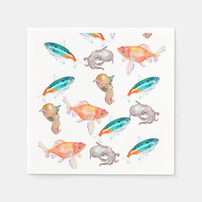 Sea animal pattern napkins (Front)
