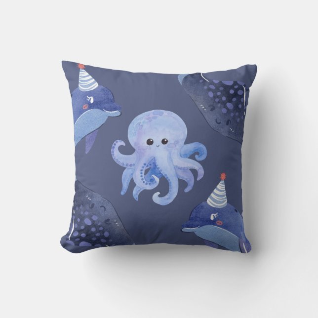 Sea Animal Square  Pillow (Front)