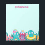 Sea Animals Friends Notepad<br><div class="desc">Cute colorful sea animals and corals</div>