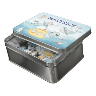 Sea Animals Gift for Boys, Personalized Under the Jigsaw Puzzle