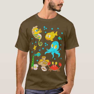 Sea Animals Marine Life Underwater Kids T-Shirt