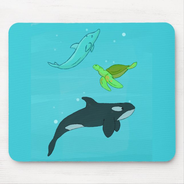 Sea Animals Mouse Pad (Front)