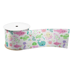 Sea Animals Ocean Fish Fun For Kids Satin Ribbon