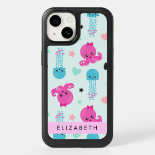 Sea Animals, Octopus, Jellyfish, Hearts, Your Name OtterBox iPhone 14 Case