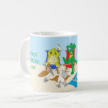 Sea Animals on the Beach Custom  Mug<br><div class="desc">What a great mug for young or old featuring amazing beach creatures. The sea turtle, alligator, manatee, dolphin, egret and pelican are all cute as can be. Choose a glass if you prefer to print this on. Whatever drinkware you choose - you can personalize the message for a birthday or...</div>