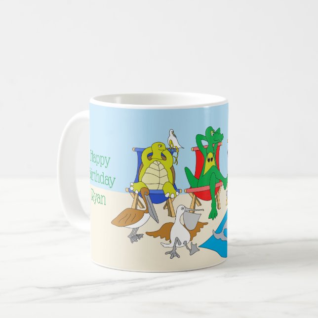 Sea Animals on the Beach  Mug (Front Left)