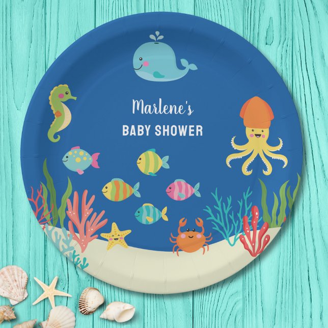 Sea animals paper plates (Creator Uploaded)