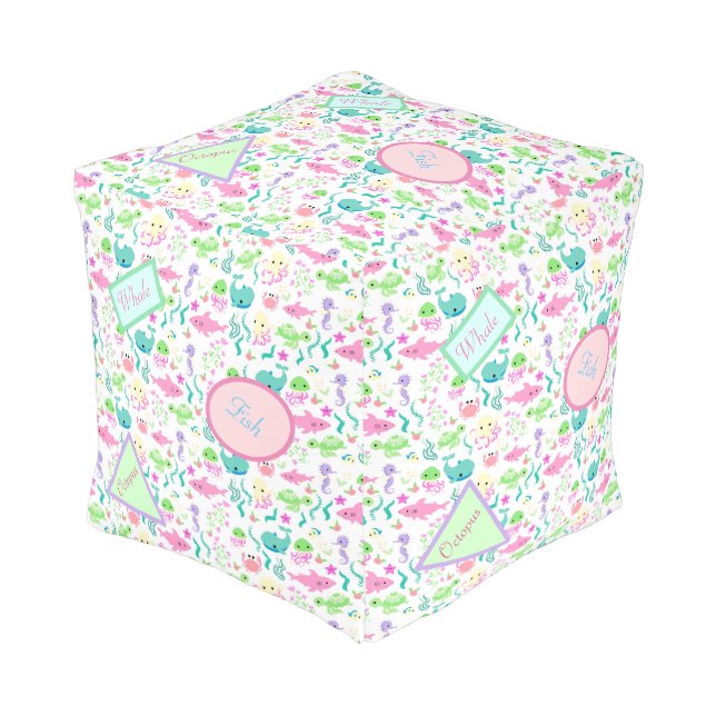 Sea Animals Pouf (Angled Front)