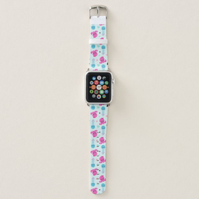 Sea Animals, Sea Life, Octopus, Jellyfish, Hearts Apple Watch Band (Front)