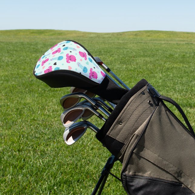 Sea Animals, Sea Life, Octopus, Jellyfish, Hearts Golf Head Cover (In Situ)